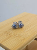 RM-Ear021_ Heart Shape Blue Moissanite Earrings