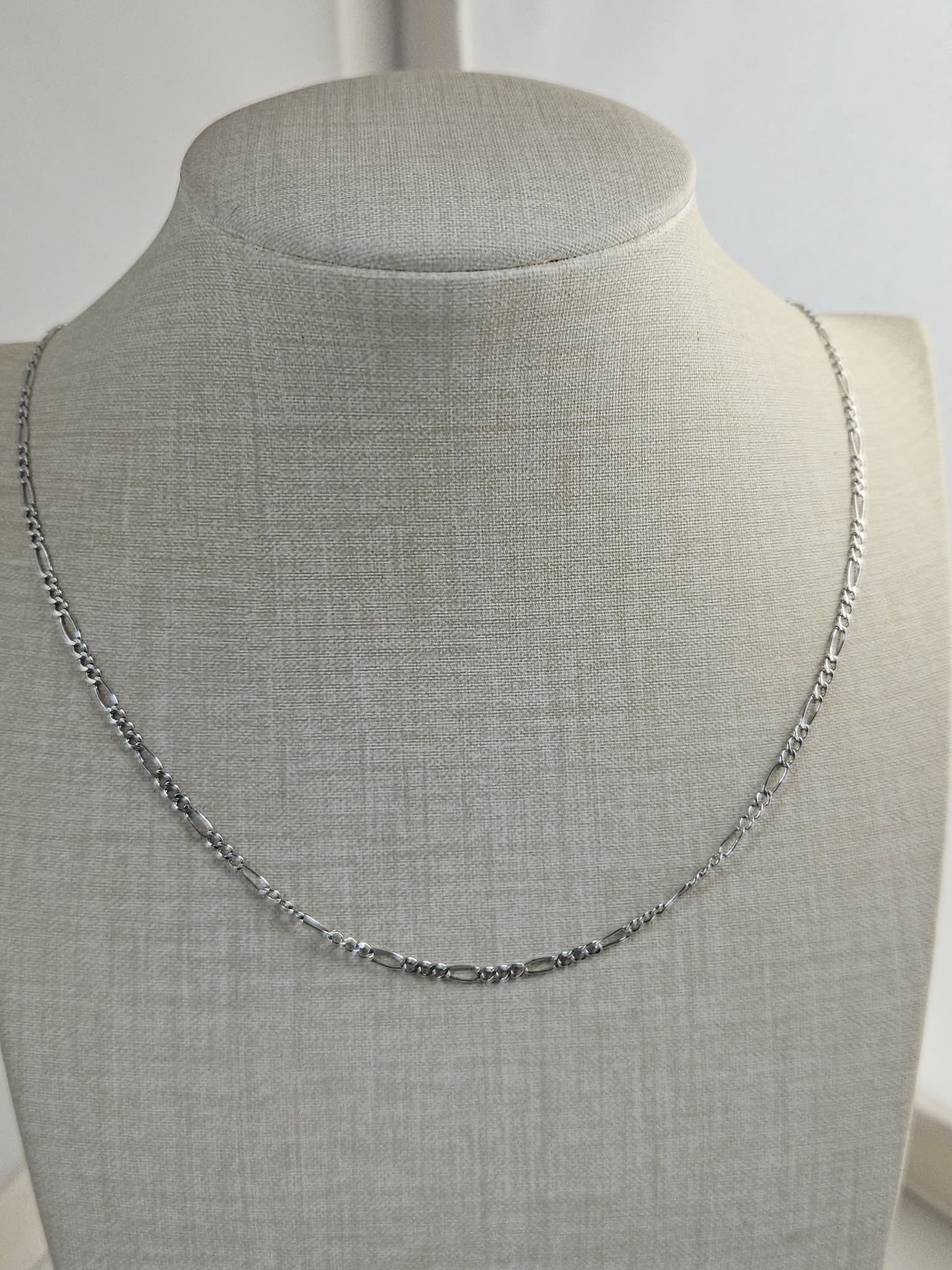 Ncklacechain01&02-LW-WG_White Gold 18inches