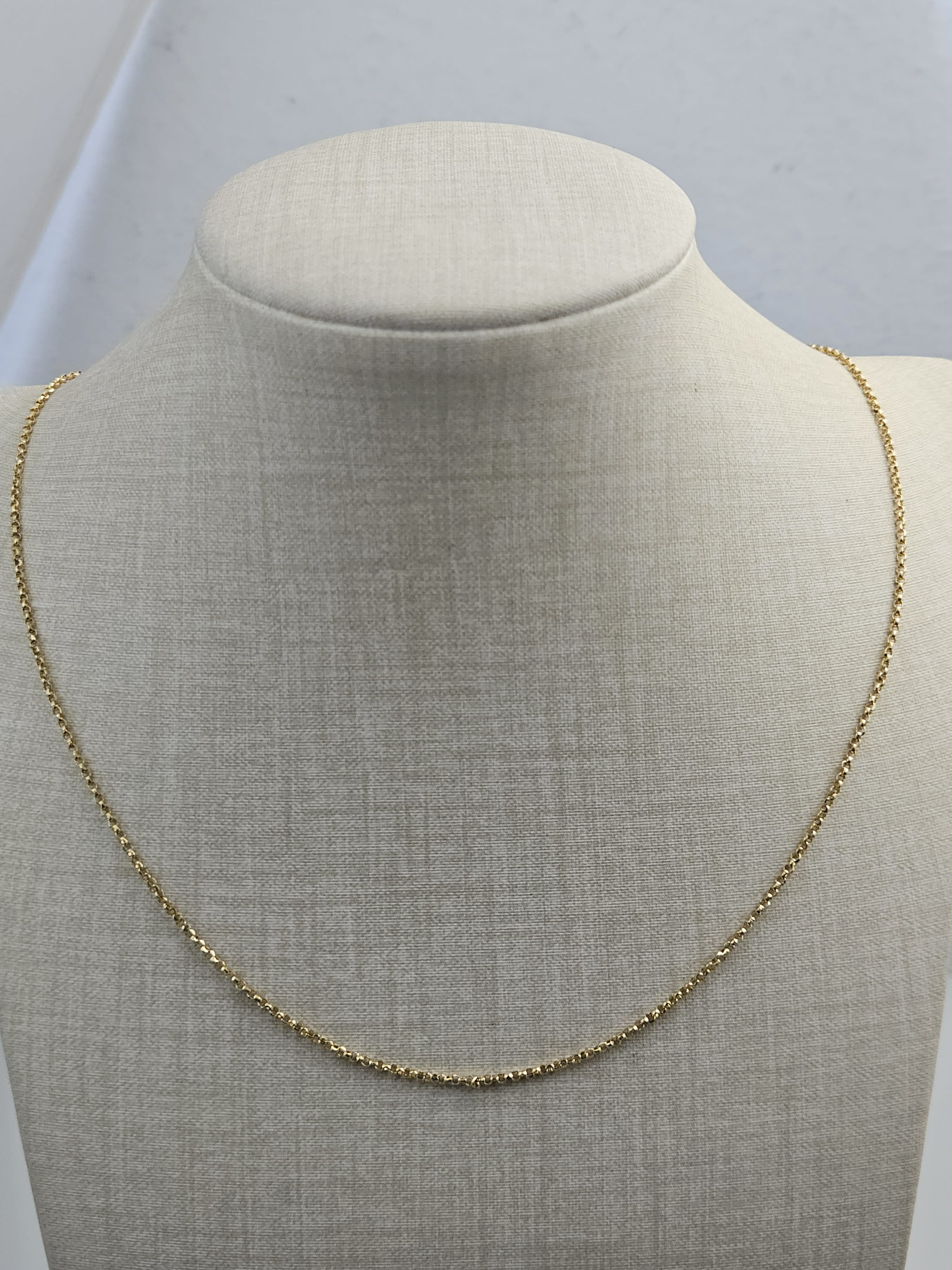 Ncklacechain0001-YG_18K Yellow Gold Chain Necklace 18 Inches