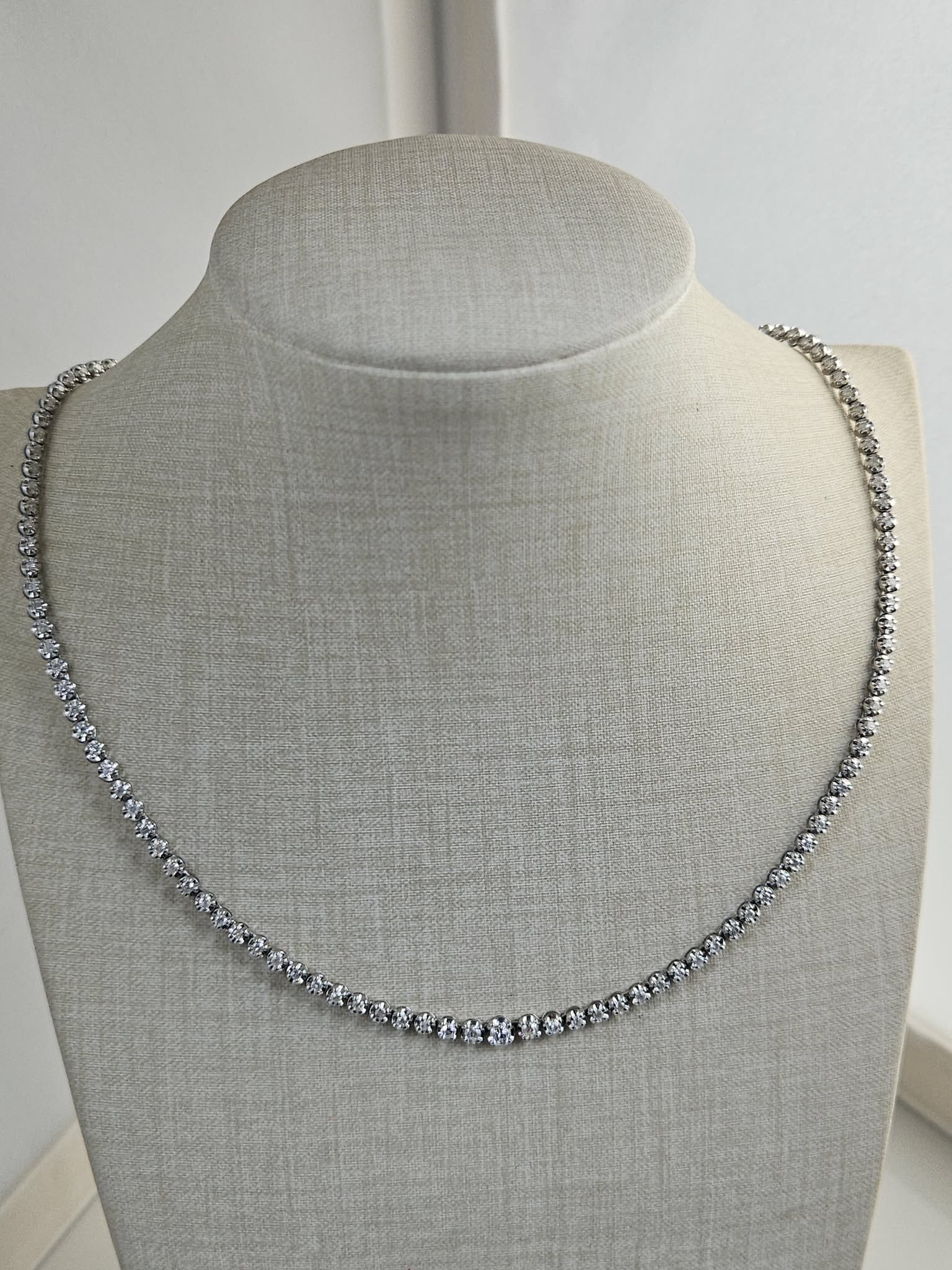 NWRMND-002_2.0ct Round Cut Natural Diamond Tennis Necklace