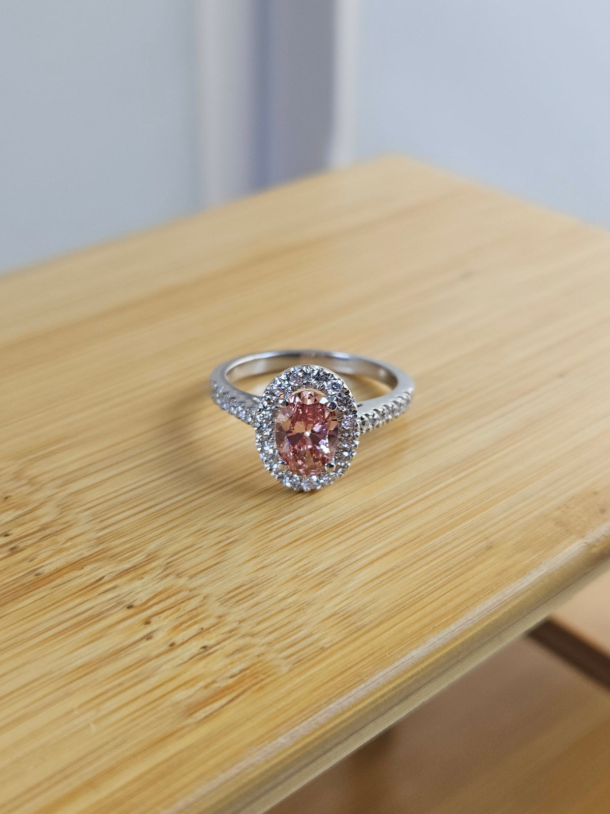 RM-ER140_Oval Fancy Vivid Pink Lab Grown Diamond Engagement Ring ...