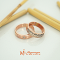 RM-WR025_Rose Gold 3 Layer Stone Design Wedding Ring